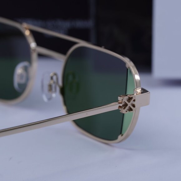 Off-White OERI14H LYNN 7650 Oval Sunglasses – Gold/Green